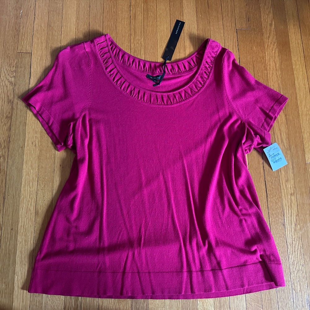 Y2K Vintage Semantiks Berry Ice Knit Short Sleeve Top, Size 1X, NWT